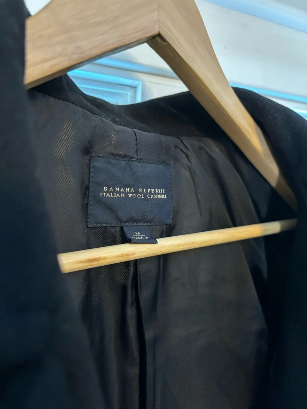 Banana Republic | Italian Wool-Cashmere Coat | M | Black